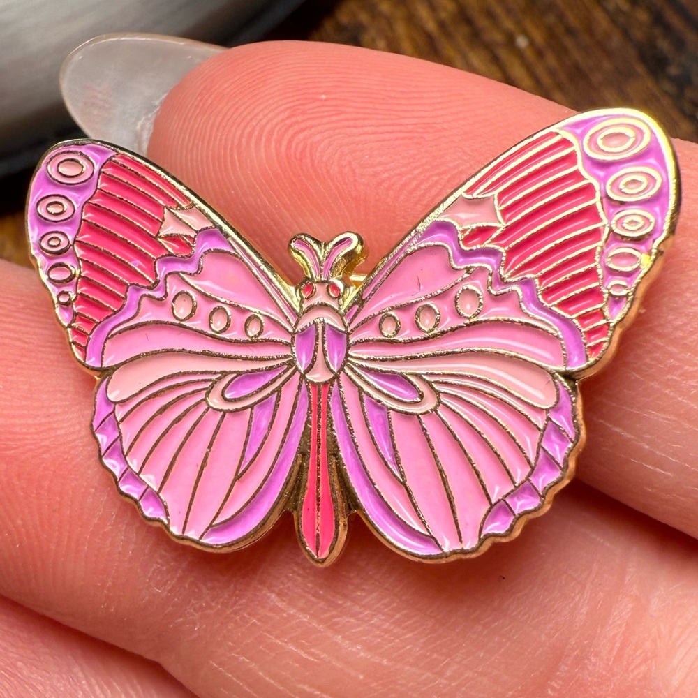 Pink Butterfly Brooch